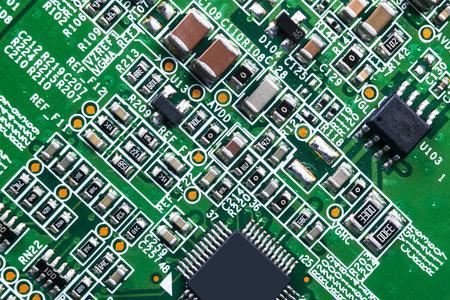 宏镜头的 circuitboard 与电阻芯片和电子元器件.计算机硬件技术